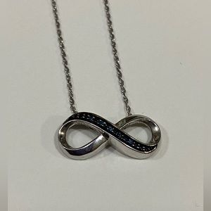 Blue Diamond Accent Sideways infinity necklace